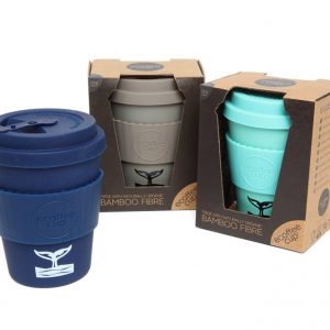 Ecoffee Cup William Morris Seaweed with Maroon Silicone 14oz Reusable and Eco Friendly Takeaway Coffee Cup