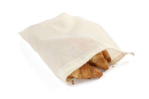 Organic Cotton Produce Bag with Croissants in them