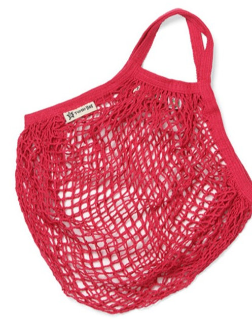 Pink Organic Short Handled String Bag
