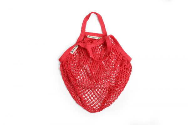 Red Organic Short Handled String Bag