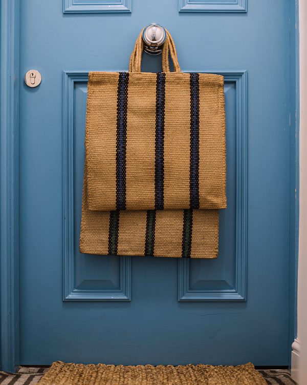 Short Handled Stripey Bag Hung on Door