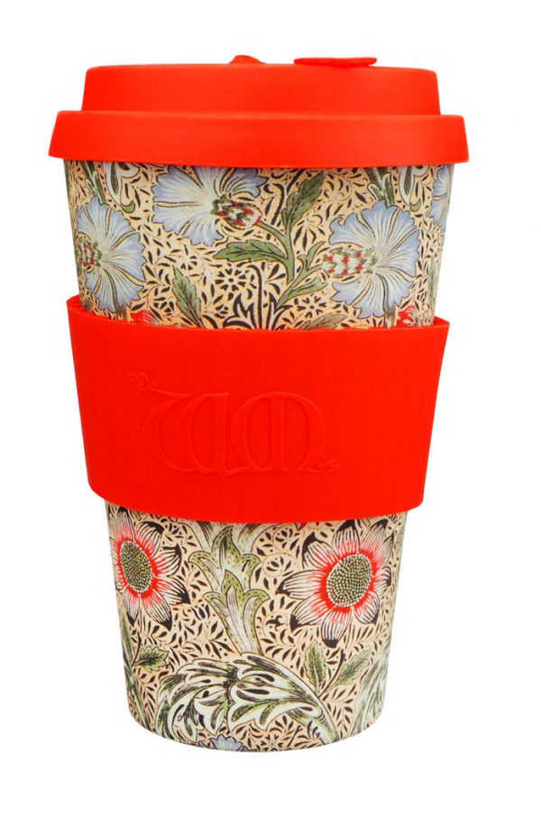 Flowers with red silicone 14 oz William Morris Cup