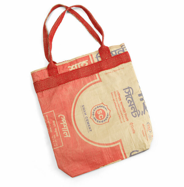 Recycled cement bag shopping bag